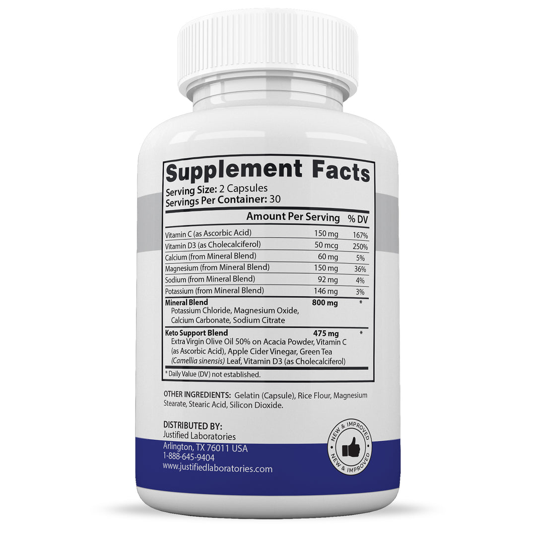 Supplement Facts of Keto Thrive Keto ACV Pills 1275MG