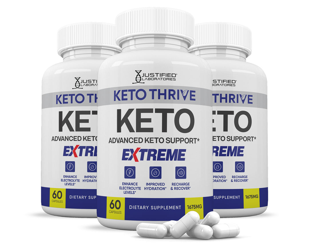 3 bottles of Keto Thrive Keto ACV Extreme Pills 1675MG
