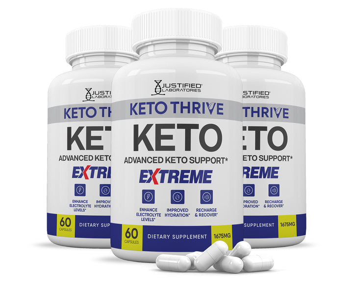 3 bottles of Keto Thrive Keto ACV Extreme Pills 1675MG

