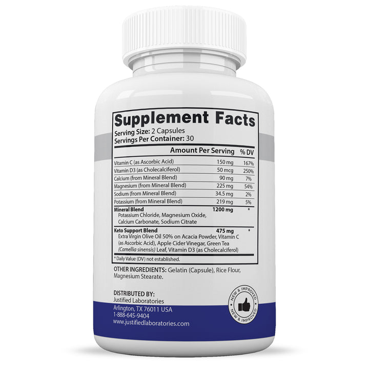 Supplement Facts of Keto Thrive Keto ACV Extreme Pills 1675MG