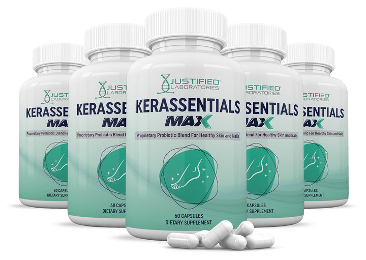 5 bottles of 3 X Stronger Kerassentials Max 40 Billion CFU Pills