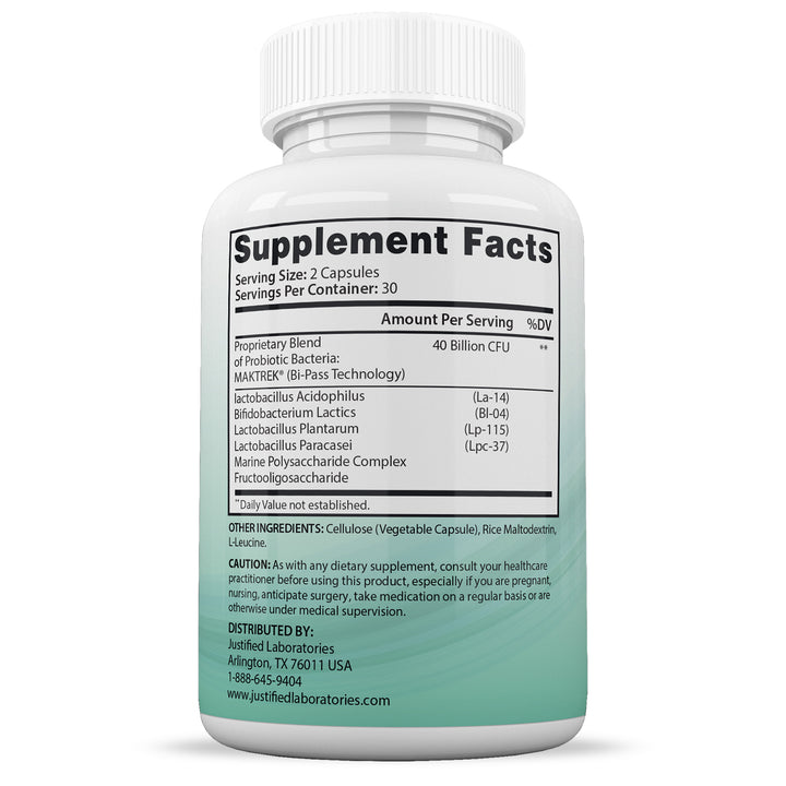 Supplement Facts of 3 X Stronger Kerassentials Max 40 Billion CFU Pills