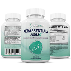 All sides of bottle of the 3 X Stronger Kerassentials Max 40 Billion CFU Pills
