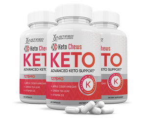 3 bottles of Keto Chews Keto ACV Pills 1275MG