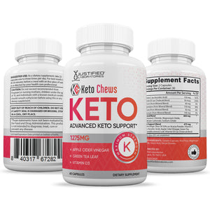 all sides of the bottle of Keto Chews ACV Pills