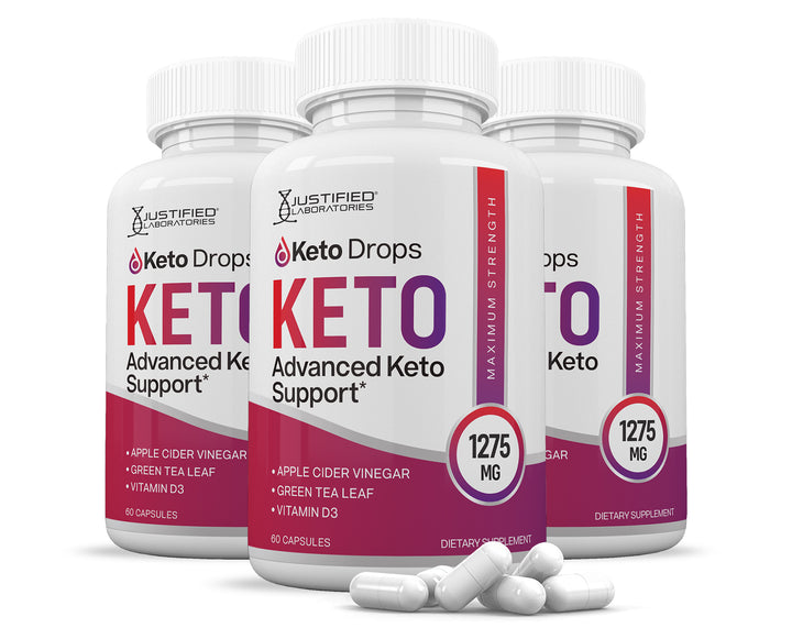 3 bottles of Keto Drops Keto ACV Pills 1275MG