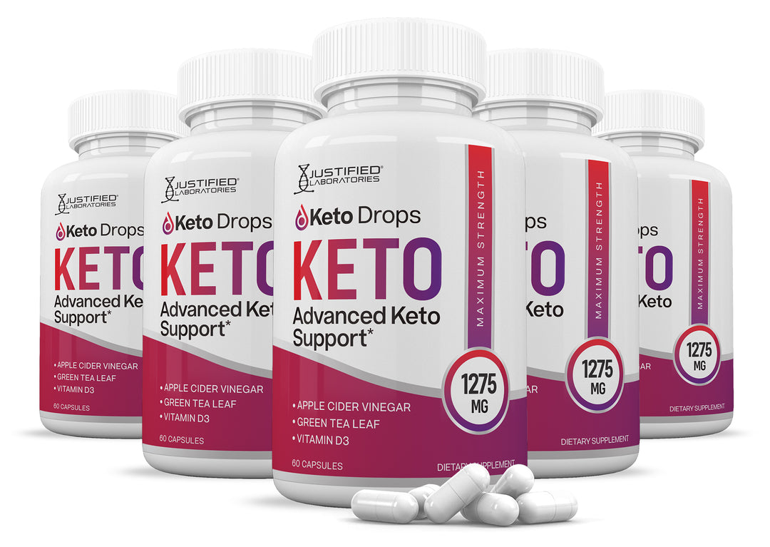 5 bottles of Keto Drops Keto ACV Pills 1275MG