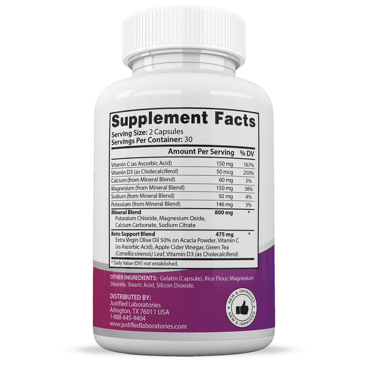 supplement facts of Keto Drops Keto ACV Pills 1275MG
