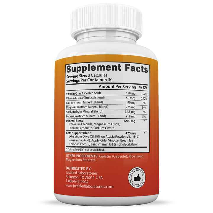 Supplement Facts of Keto GT Keto ACV Extreme Pills 1675MG