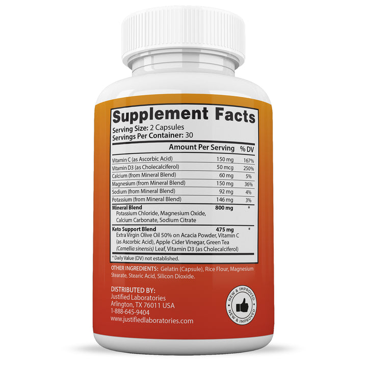 Supplement Facts of Keto GT Keto ACV Pills 1275MG