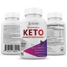 Afbeelding in Gallery-weergave laden, All sides of bottle of the Ketonaire Keto ACV Pills 1275MG