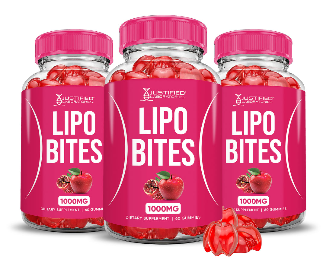 3 Bottles Lipo Bites ACV Gummies 1000MG