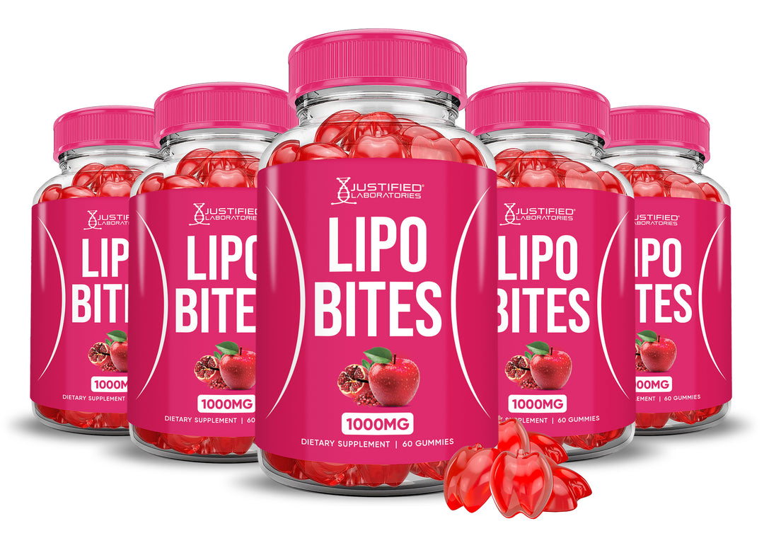 5 Bottles Lipo Bites ACV Gummies 1000MG
