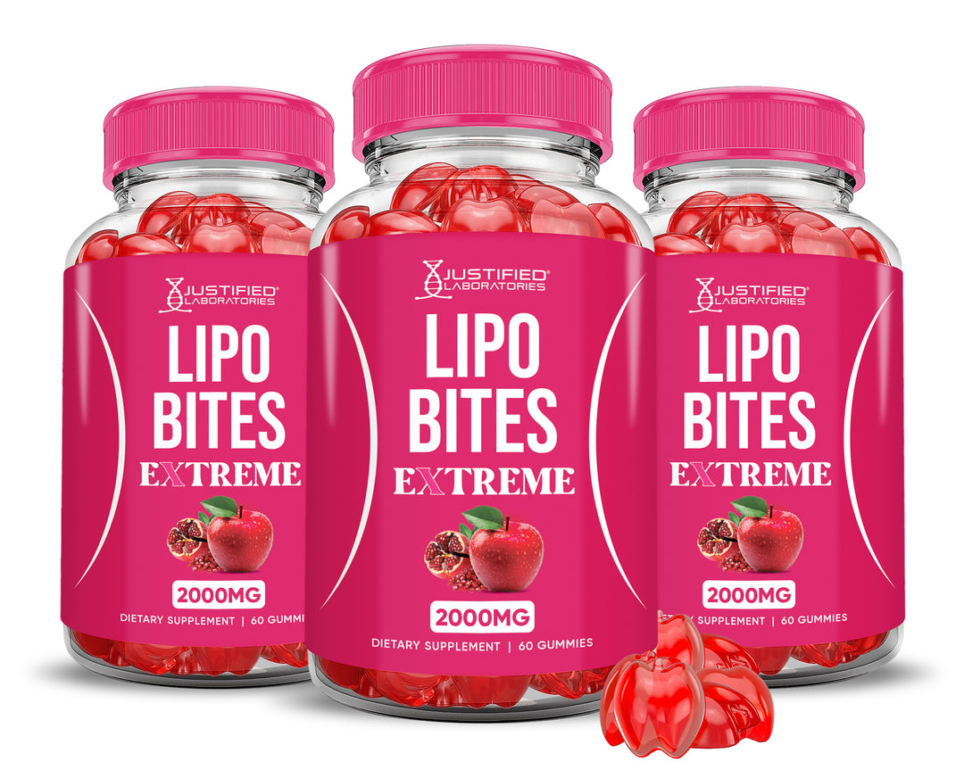 3 Bottles Lipo Bites ACV Gummies Extreme