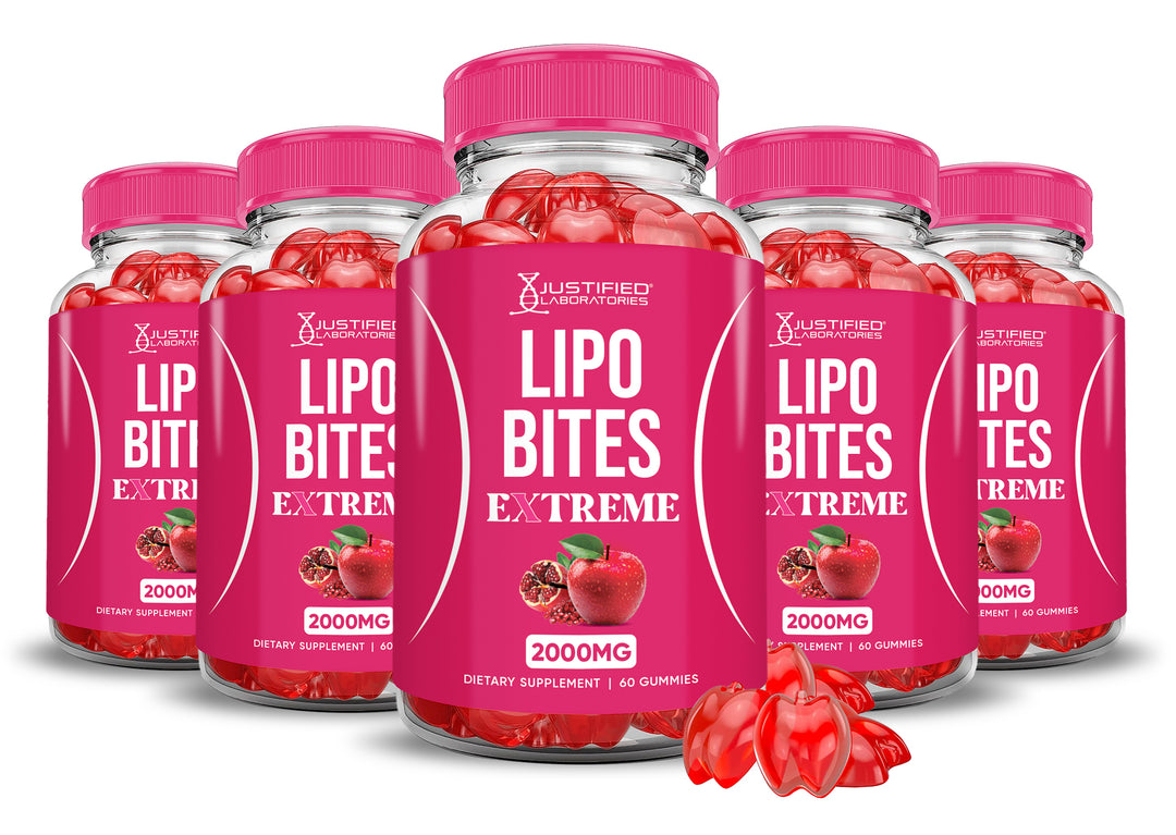 5 Bottles Lipo Bites ACV Gummies Extreme