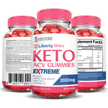 Charger l&#39;image dans la galerie, 3 Sided of Bottle of Liberty Bites Keto ACV Gummies Extreme 2000mg