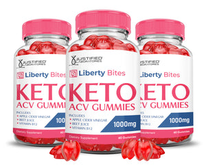 3 bottles Liberty Bites Keto ACV Gummies 1000MG