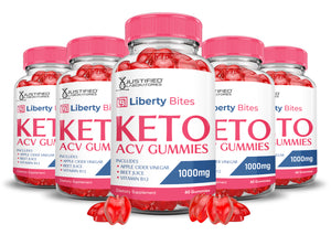 5 bottles Liberty Bites Keto ACV Gummies 1000MG