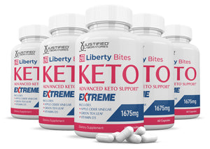 5 bottles of Liberty Bites Keto ACV Extreme Pills 1675MG