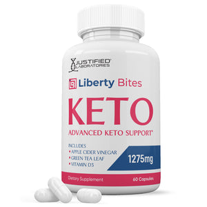 1 Bottle of Liberty Bites Keto ACV Pills 1275MG