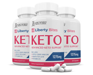 3 Bottles of Liberty Bites Keto ACV Pills 1275MG