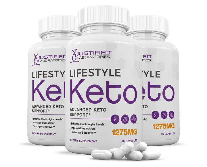 3 Bottles of Lifestyle Keto ACV Pills 1275MG