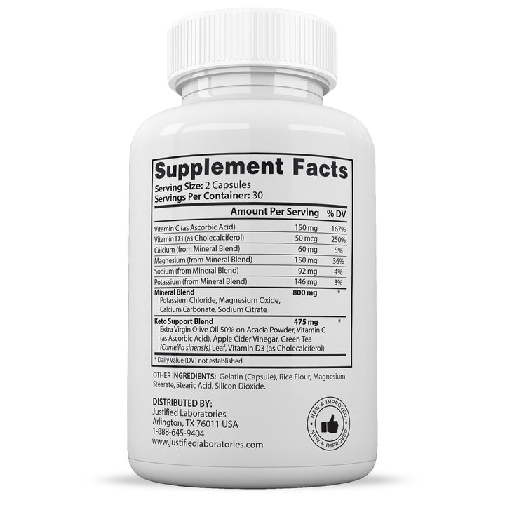 Supplement Facts of Lifestyle Keto ACV Pills 1275MG