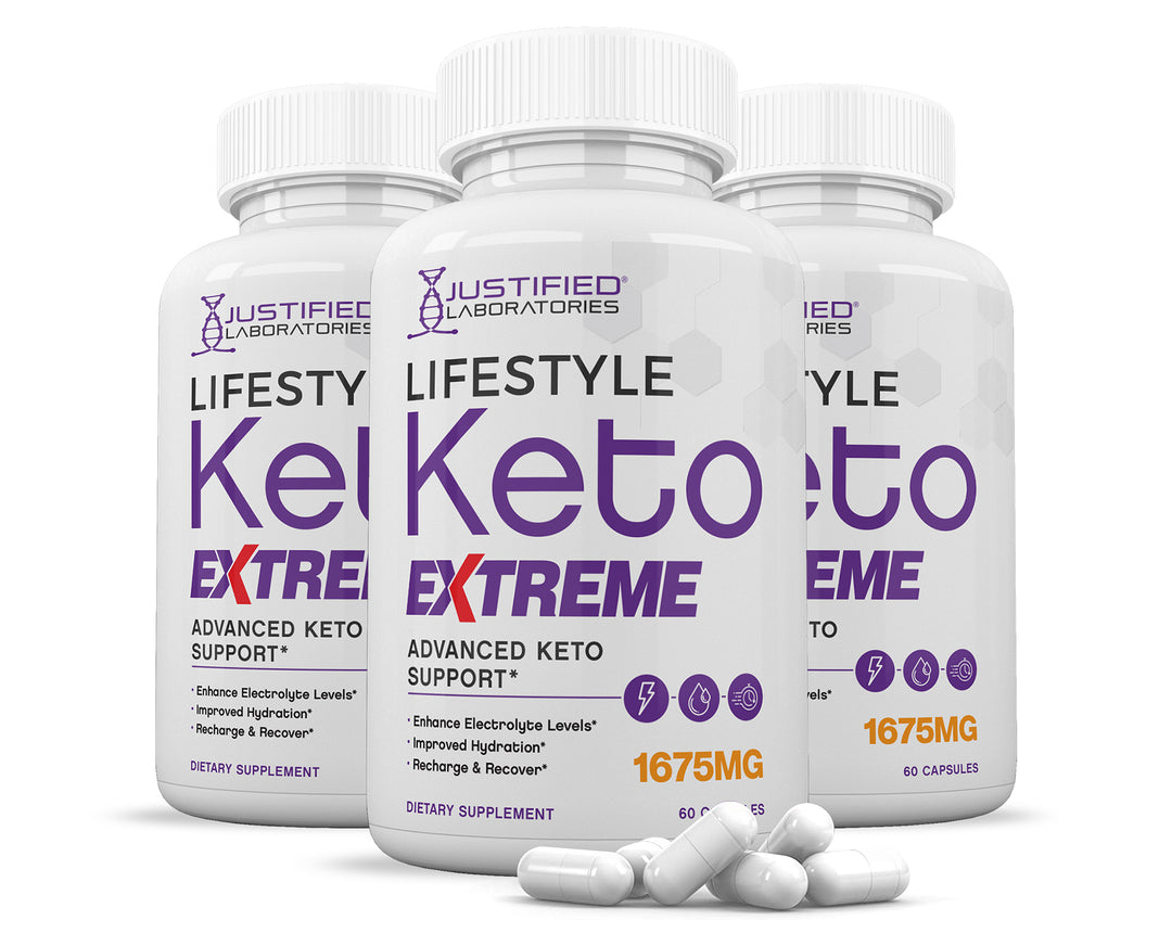3 Bottles of Lifestyle Keto ACV Extreme Pills 1675MG