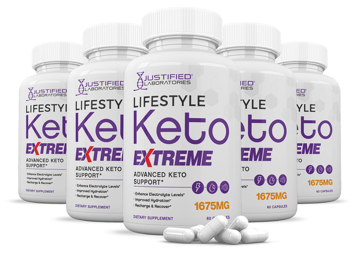 5 Bottles of Lifestyle Keto ACV Extreme Pills 1675MG
