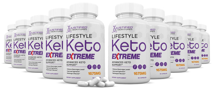 10 Bottles of Lifestyle Keto ACV Extreme Pills 1675MG