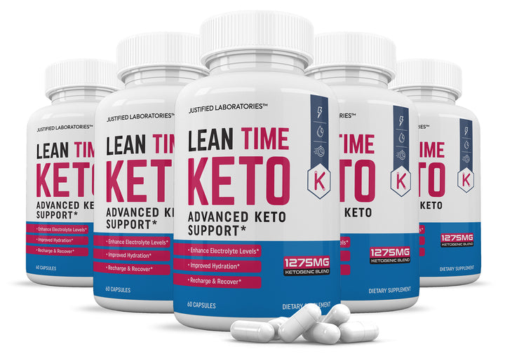 5 Bottles of Lean Time Keto ACV Pills 1275MG