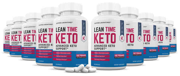 10 Bottles of Lean Time Keto ACV Pills 1275MG