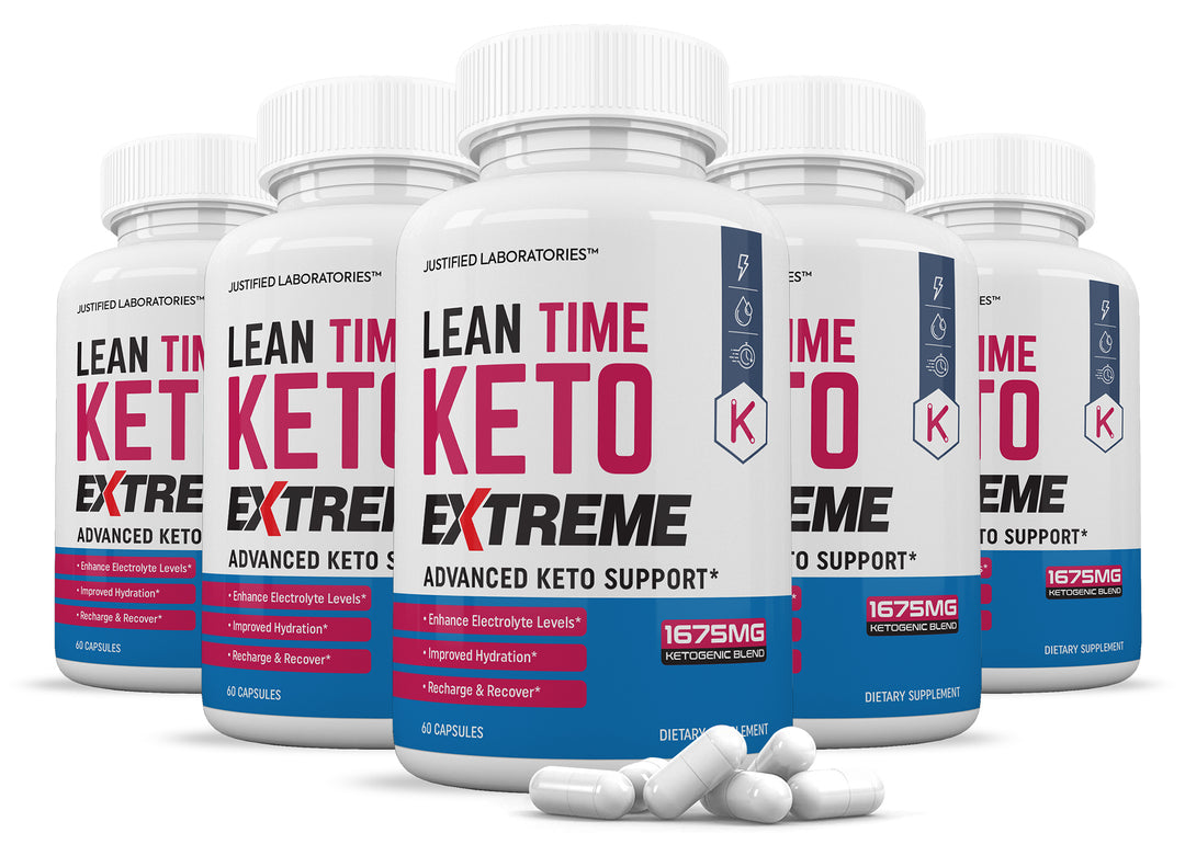 5 Bottles of Lean Time Keto ACV Extreme Pills 1675MG