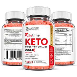 all sides of the bottle of Lifetime Keto Max Gummies