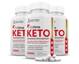 3 bottles of Lifetime Keto ACV Pills 1275MG