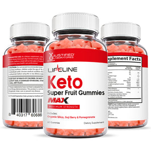 all sides of the bottle of Lifeline Keto Max Gummies