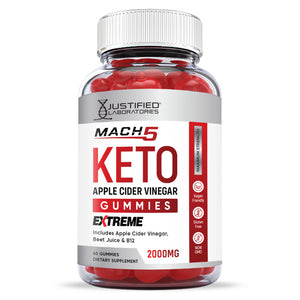 Front facing image of 2 x Stronger Mach 5 Extreme Keto ACV Gummies 2000mg