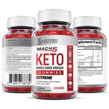Load image into Gallery viewer, All sides of bottle of the 2 x Stronger Mach 5 Extreme Keto ACV Gummies 2000mg