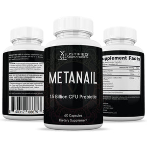 All sides of bottle of the Metanail 1.5 Billion CFU Pills
