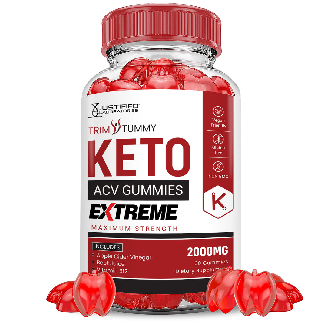 2 x Stronger Trim Tummy Keto ACV Gummies Extreme 2000mg