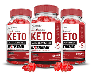 2 x Stronger Trim Tummy Keto ACV Gummies Extreme 2000mg