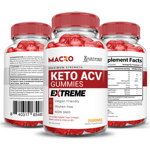 2 x Stronger Macro Keto ACV Gummies Extreme 2000mg