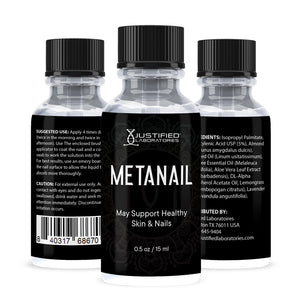 All sides of bottle of the Metanail Nail Serum