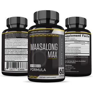 All sides of bottle of the Maasalong Max Men’s Health Supplement 1600MG