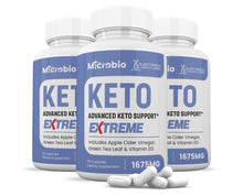 Laden Sie das Bild in den Galerie-Viewer, 3 bottles of Microbio Keto ACV Extreme Pills 1675MG