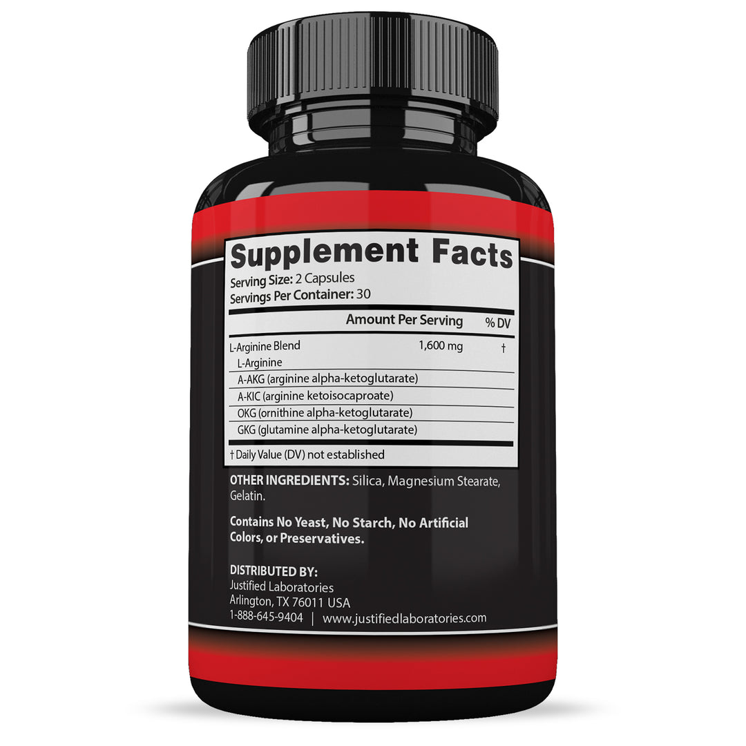 Supplement facts of Nitric Oxide Xtreme 5000 Men’s Health Supplement 1600mg