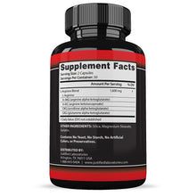 Cargar imagen en el visor de la Galería, Supplement facts of Nitric Oxide Xtreme 5000 Men’s Health Supplement 1600mg