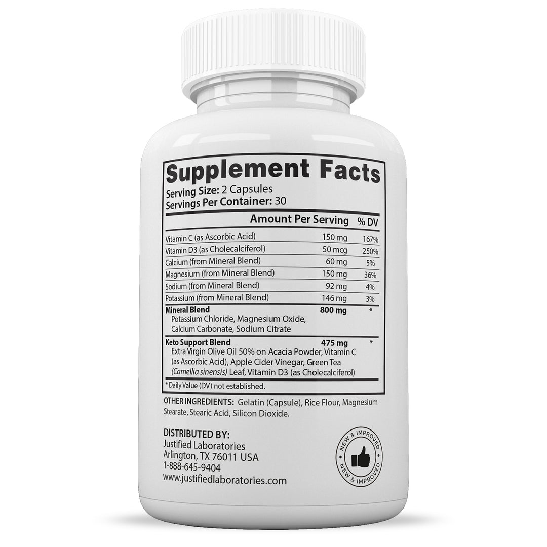 Supplement Facts of Optimal Keto ACV Pills 1275MG