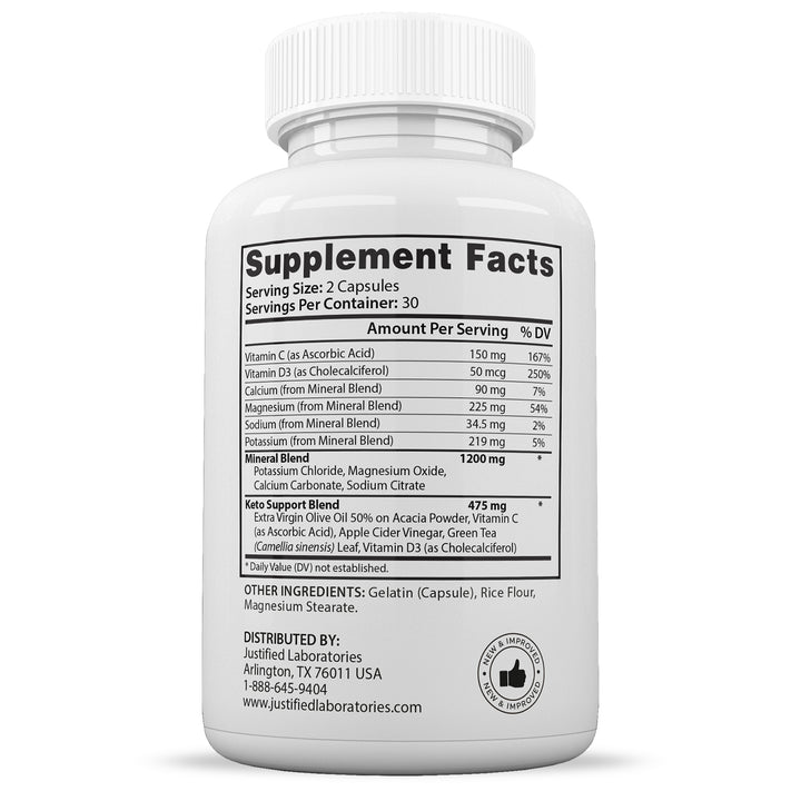 Supplement Facts of Optimal Keto ACV Extreme Pills 1675MG