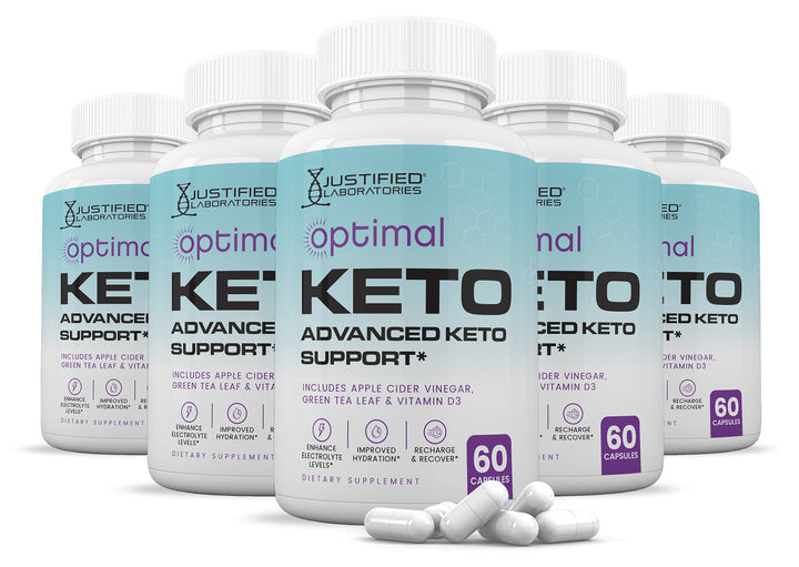 5 bottles of Optimal Keto ACV Pills 1275MG